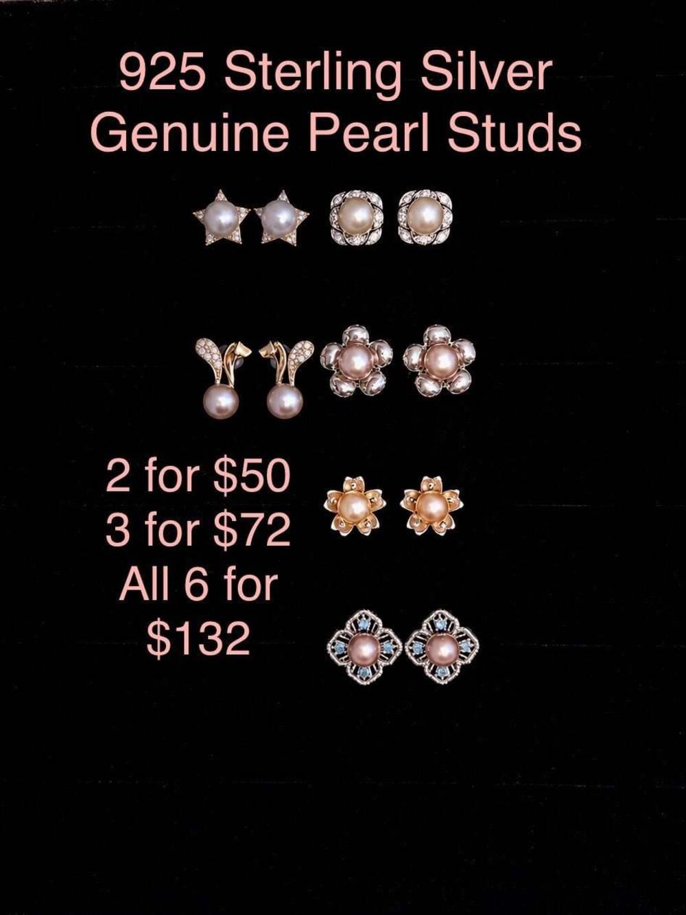 925 Sterling Silver Genuine Pearl Stud Earrings Collection|18K Gold Plated